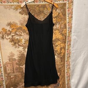 Silk Black Sheer mini dress slip